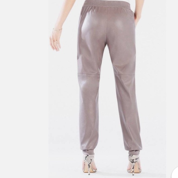 Rare Bcbg Max Azria Sugi Vegan Leather Jogger Pant in Dark Navy Blue - Picture 5 of 6